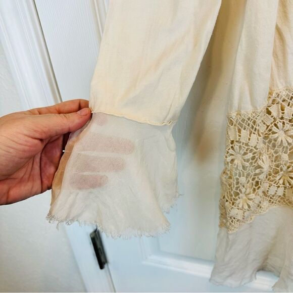 Johnny Was 4 Love And Liberty Floral Lace Cream Tiered Boho Top - Picture 6 of 7